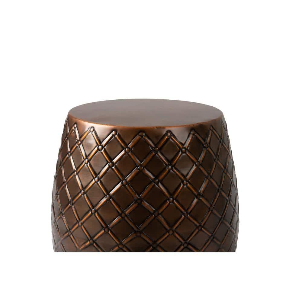 Balkene Home Braga Metal Stool Table Planter Sense End Table Stool Modern Decor-Glossy Copper Finish