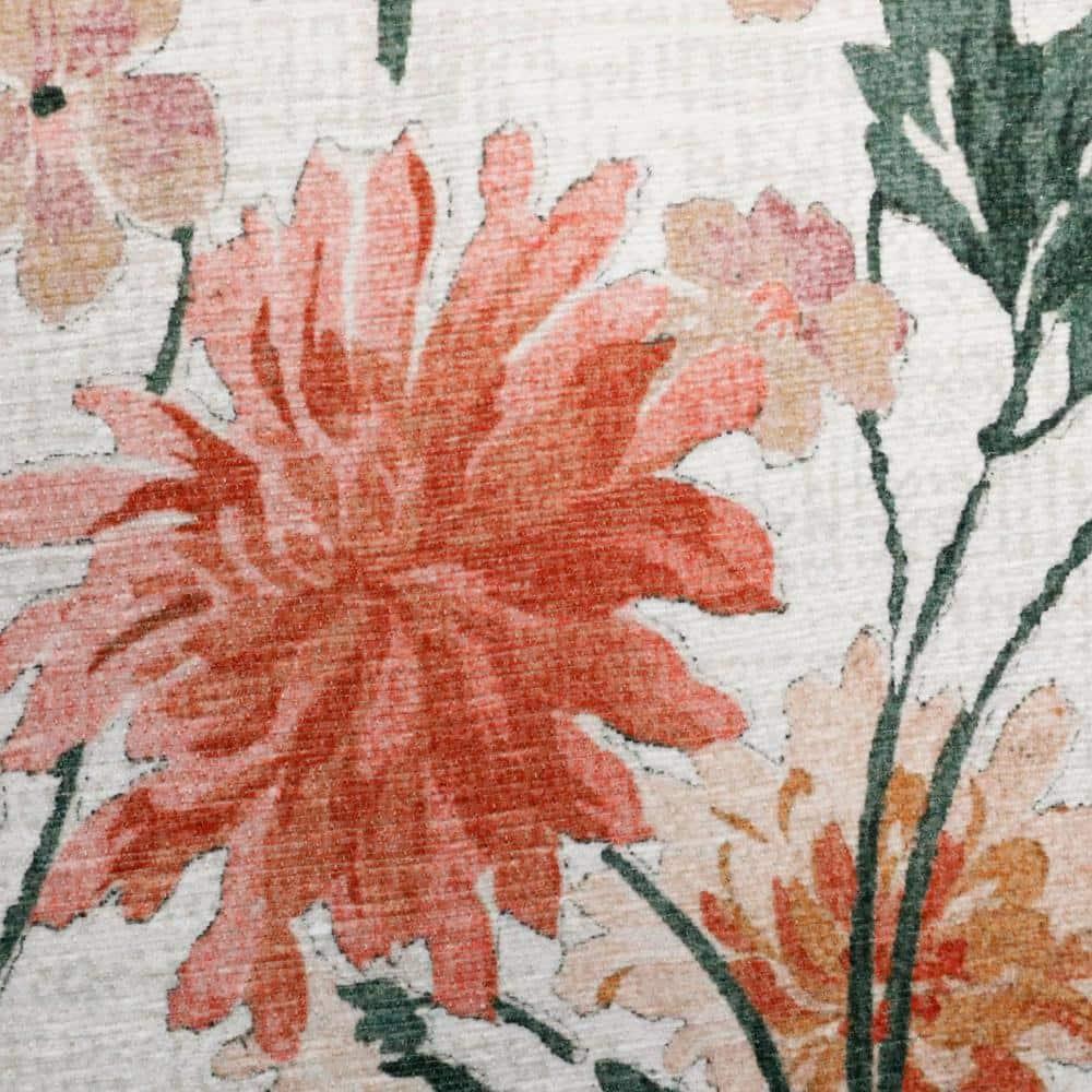 Laura Ashley Laura Ashley Dahlias Chenille Machine Washable, Slip Resistant Accent and Runner Rugs