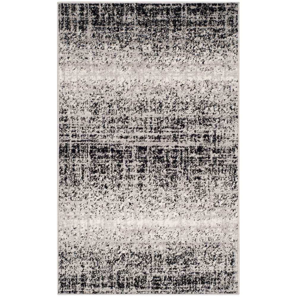 Adirondack ADR116 Machine Made Indoor Accent Rug - Silver/Black - 3'x5' - Safavieh
