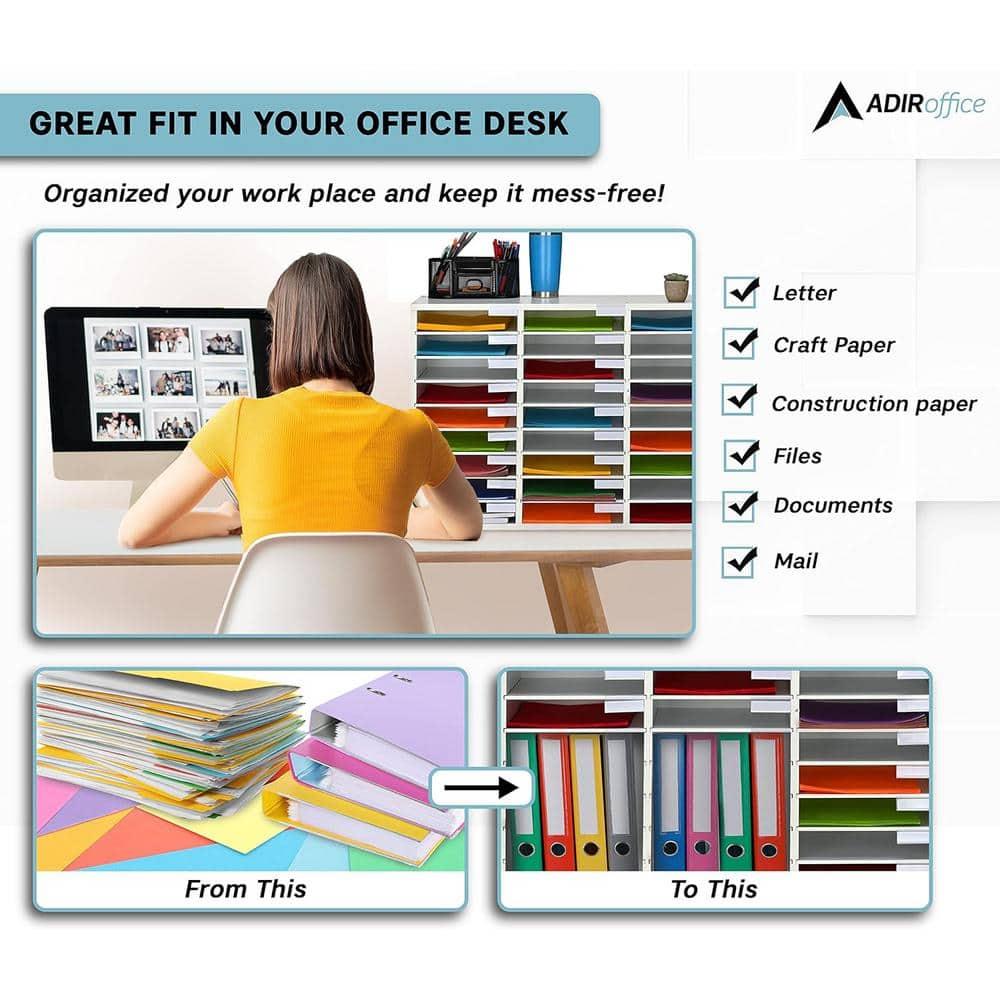 AdirOffice Manufactured Wood Compartment Mailroom Organizer
