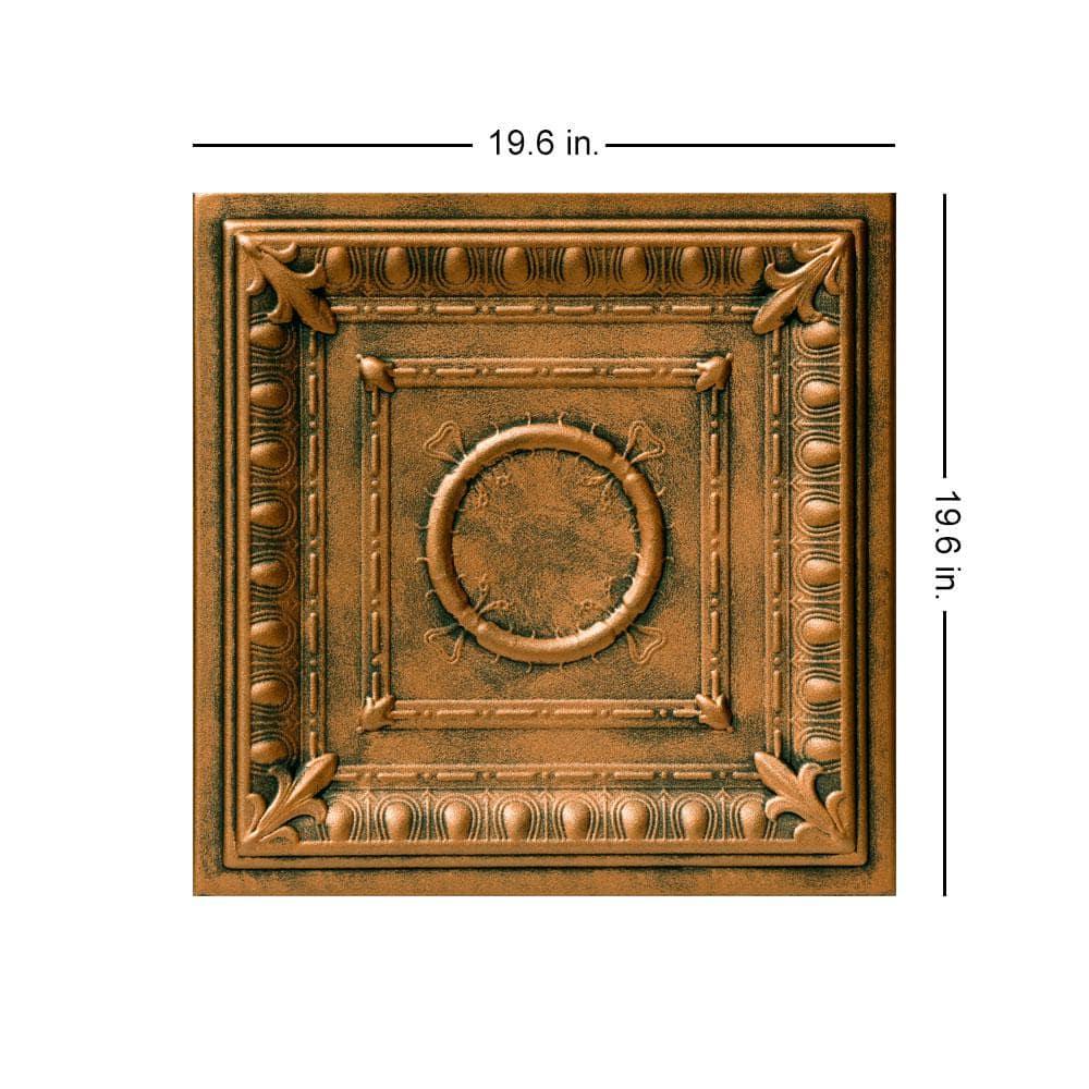 Romanesque Wreath 1.6 ft. x 1.6 ft. Polystyrene Glue-up Ceiling Tile