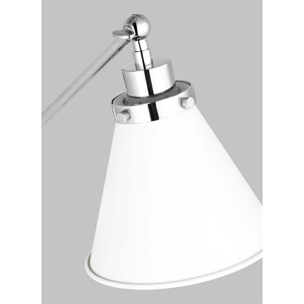 Wellfleet 8.75" Matte White & Polished Nickel Industrial Sconce