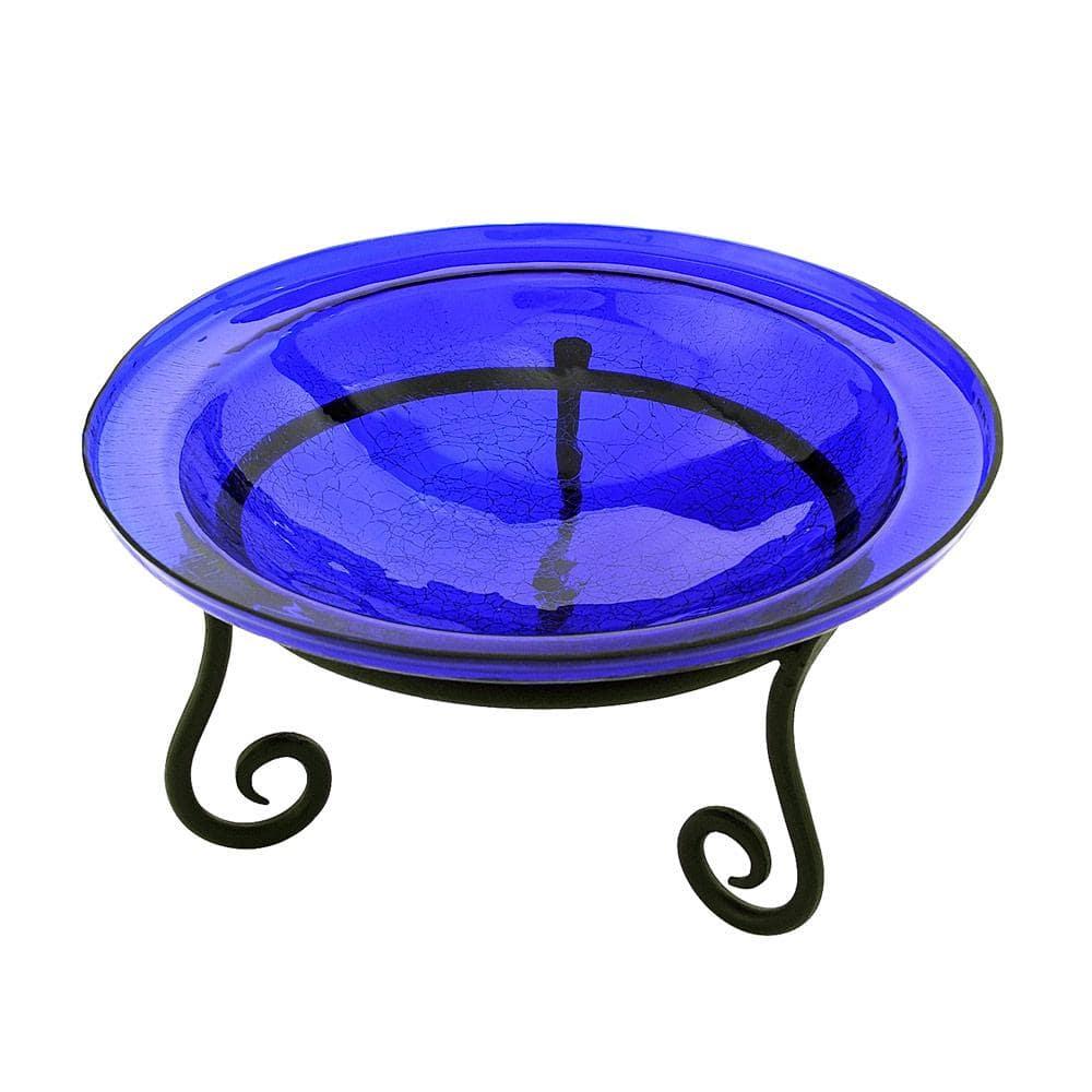 Achla Designs GBS-22 Short Wrought Iron Metal Plant birdbath Bowl Stand Flowerpot Holder, 9.5x6 inches, Black