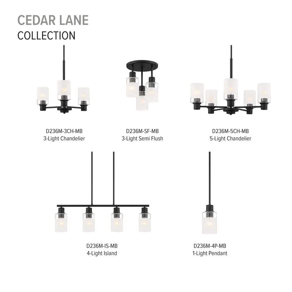 Designers Fountain Cedar Lane 5 Light Matte Black Chandelier, D236M-5CH-MB