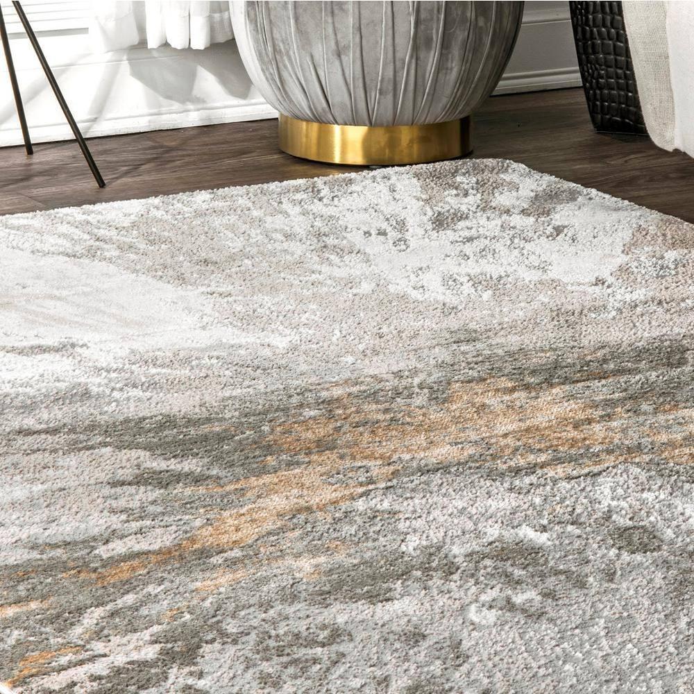 Nuloom Cyn Abstract 4x6 Indoor Area Rug for Living Room Bedroom Dining Room Kitchen, Silver/Ivory
