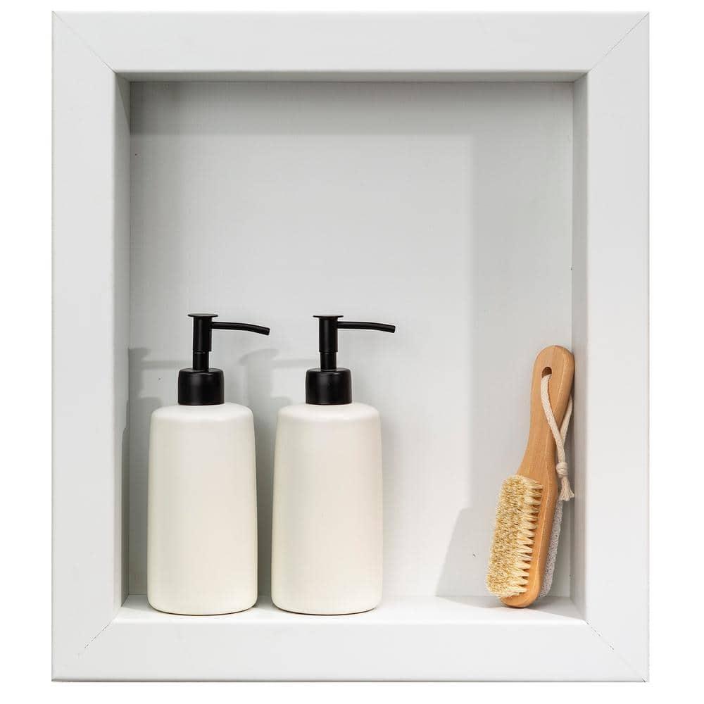 Palisade 17.5 in. x 15.5 in. Vinyl Waterproof Shower Niche Insert