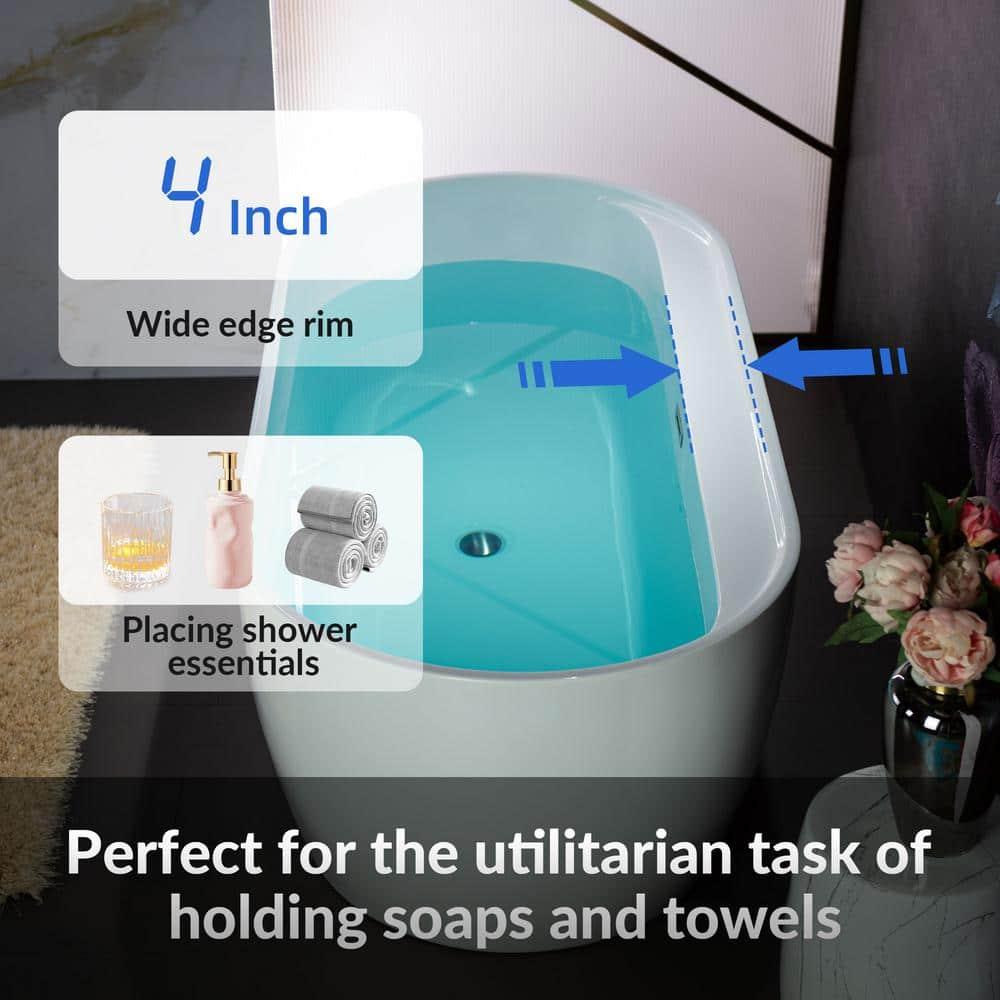 67" x 31.5" Freestanding Soaking Acrylic Bathtub