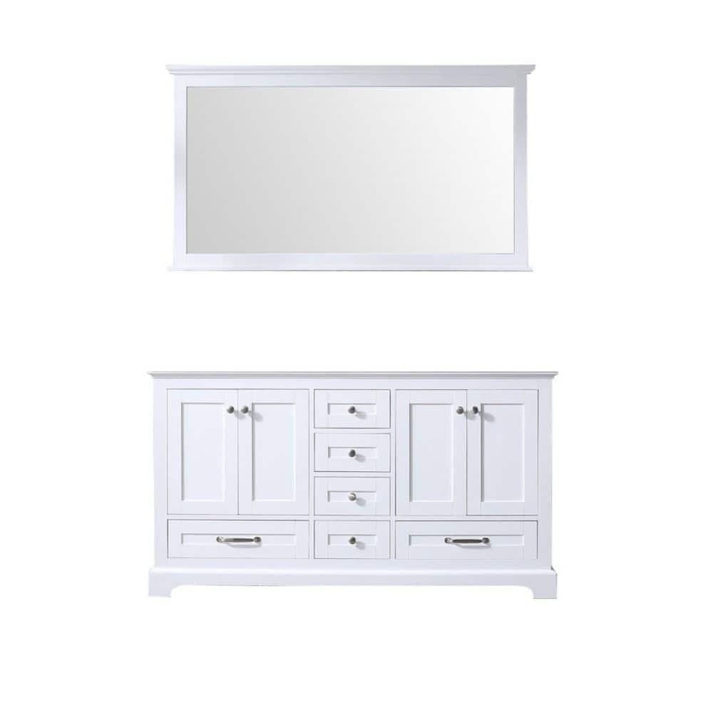 Lexora Home Dukes 60" Double Vanity with Mirror in White