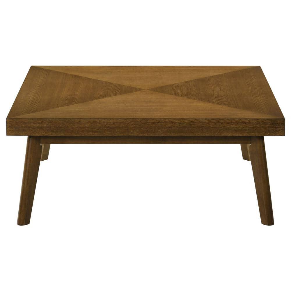Coaster Home Furnishings Westerly Square Wood Coffee Table with Diamond Parquet Walnut