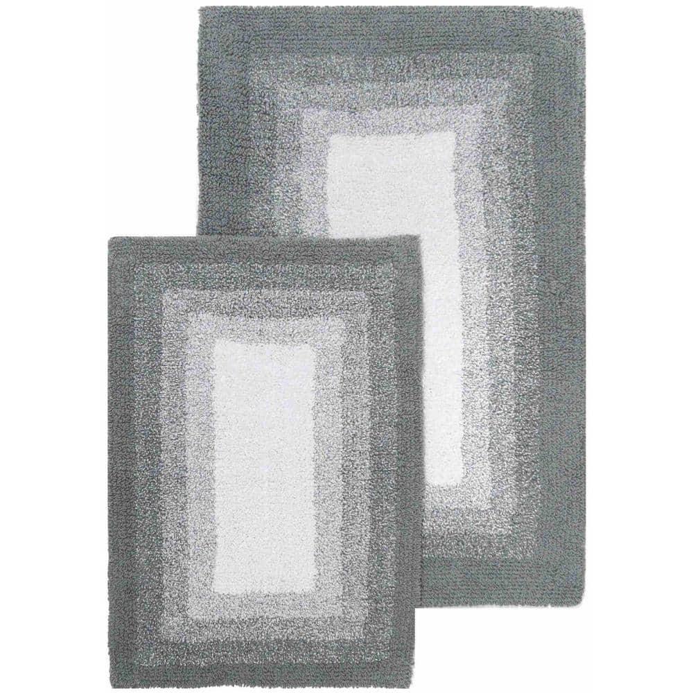 2pc Whitney Ombre Reversible Bath Rug Set Gray - Chesapeake