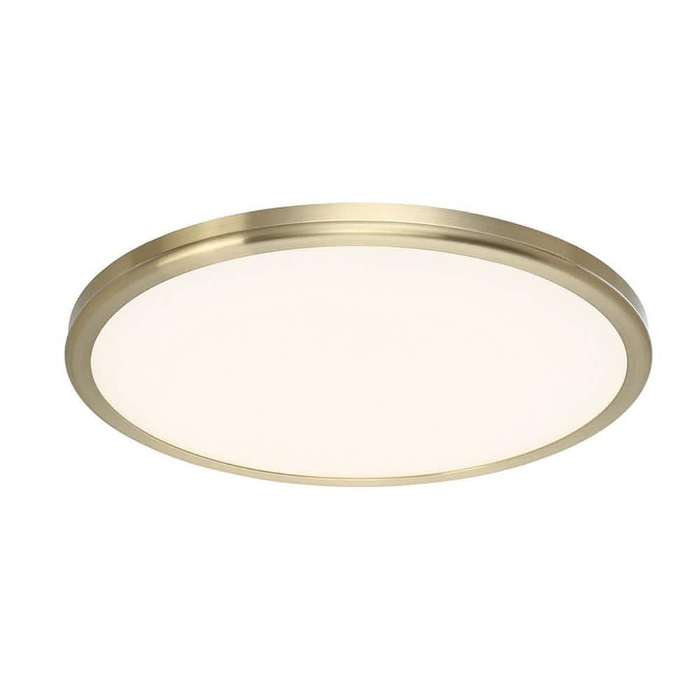 WAC Lighting dweLED, Geos 22in LED Round Low-Profile Flush Mount 2700K in Brass