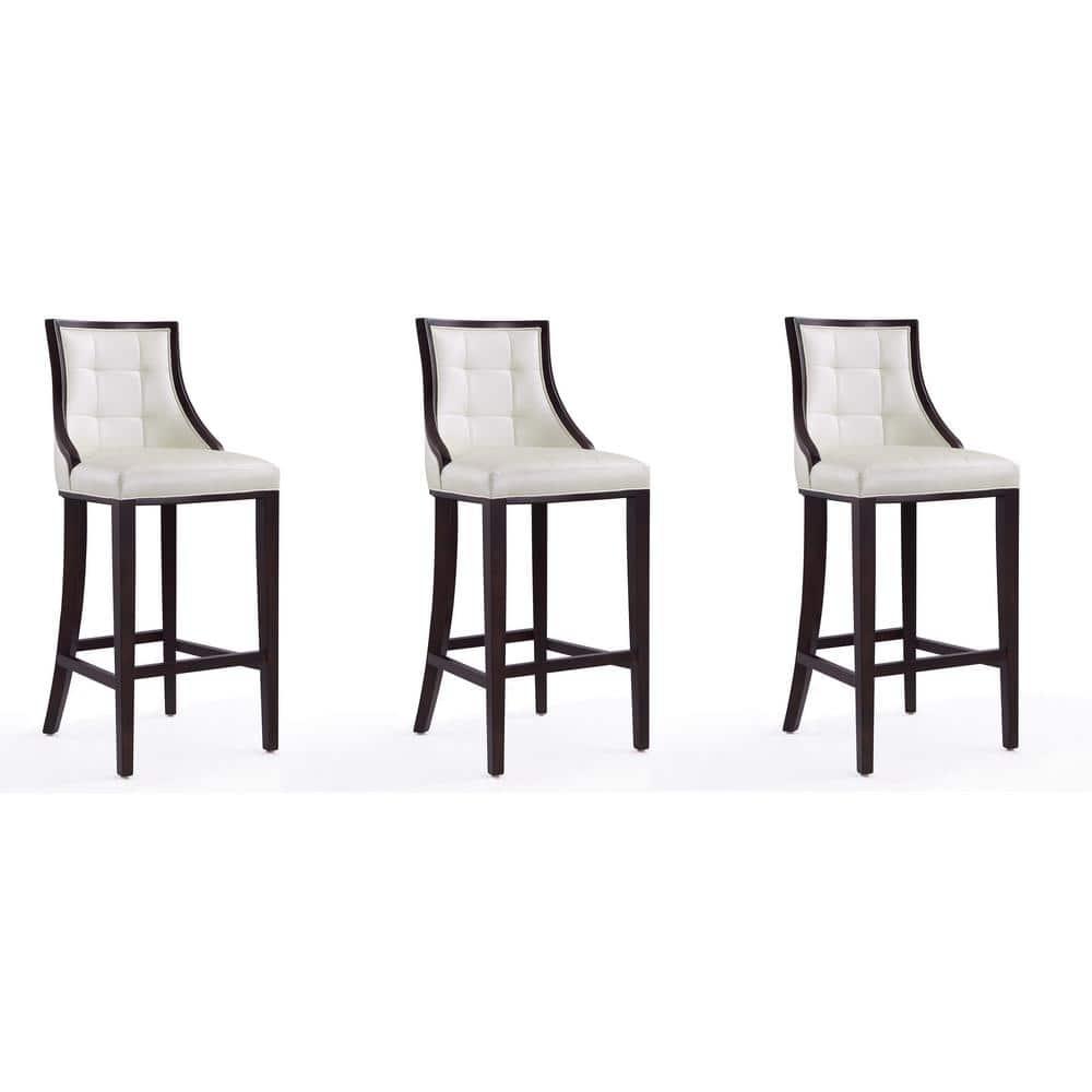 Set of 3 Fifth Avenue 31.5" Beech Wood Barstools with Footrest - Manhattan Comfort