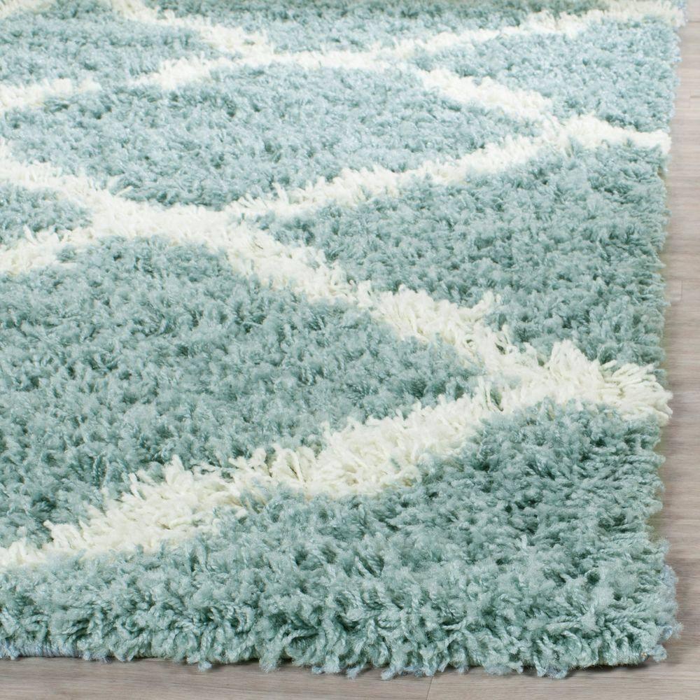 Dallas Shag SGD257 Power Loomed Indoor Accent Rug - Seafoam/Ivory - 3'x5' - Safavieh.