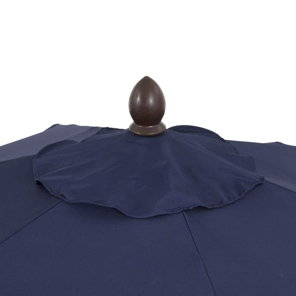 Arlmont & Co. Teretha 9 ft. Classic Cottage Tassel Market Patio Umbrella with Auto-Tilt, Crank, and UV Protection
