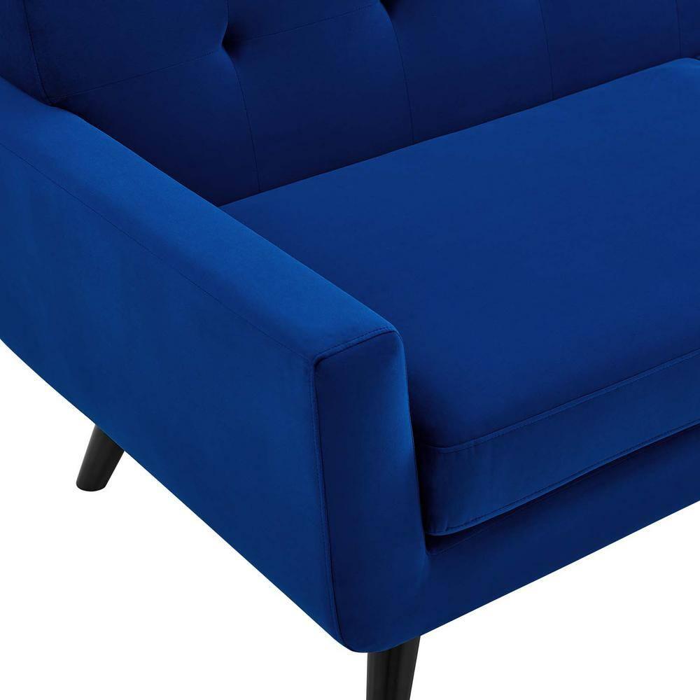 Engage Performance Velvet Armchair Navy - Modway