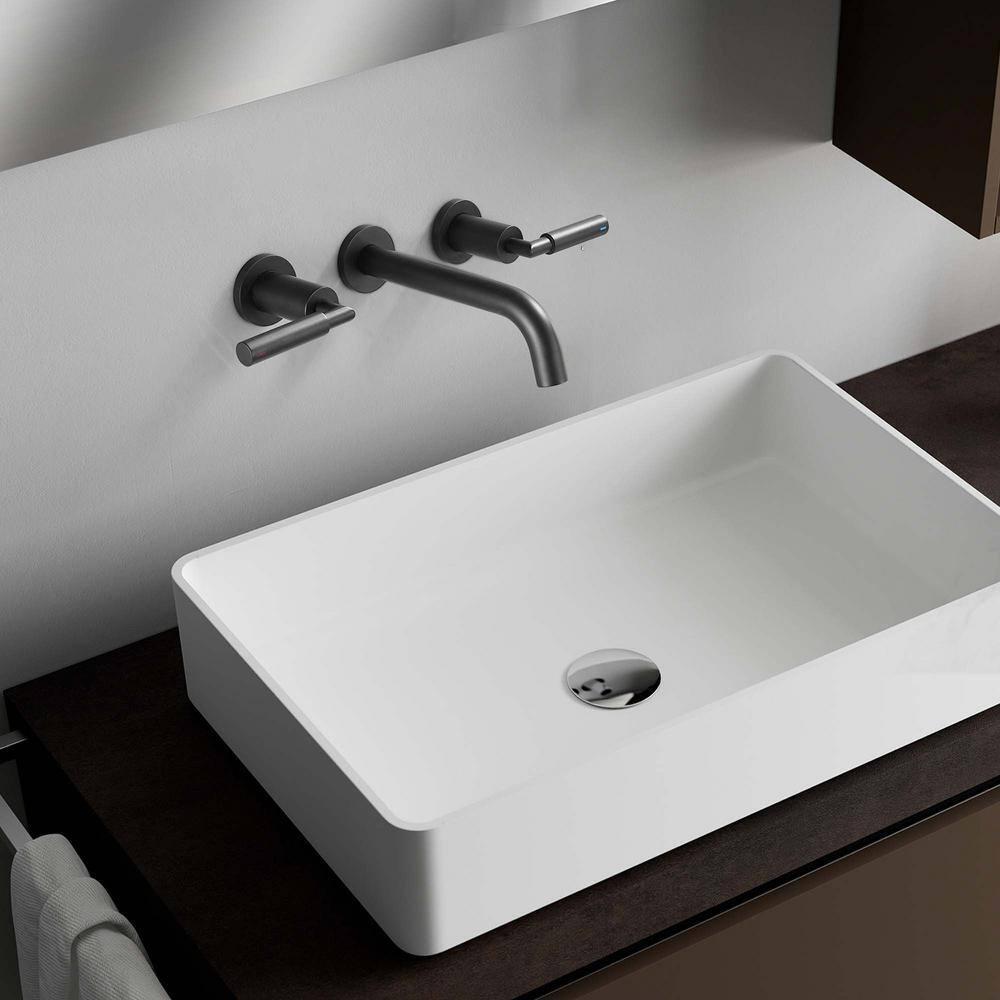 10.08" Widespread Bathroom Faucet 3 Hole, 2-handle Bathroom Sink Faucet with Drain Assembly