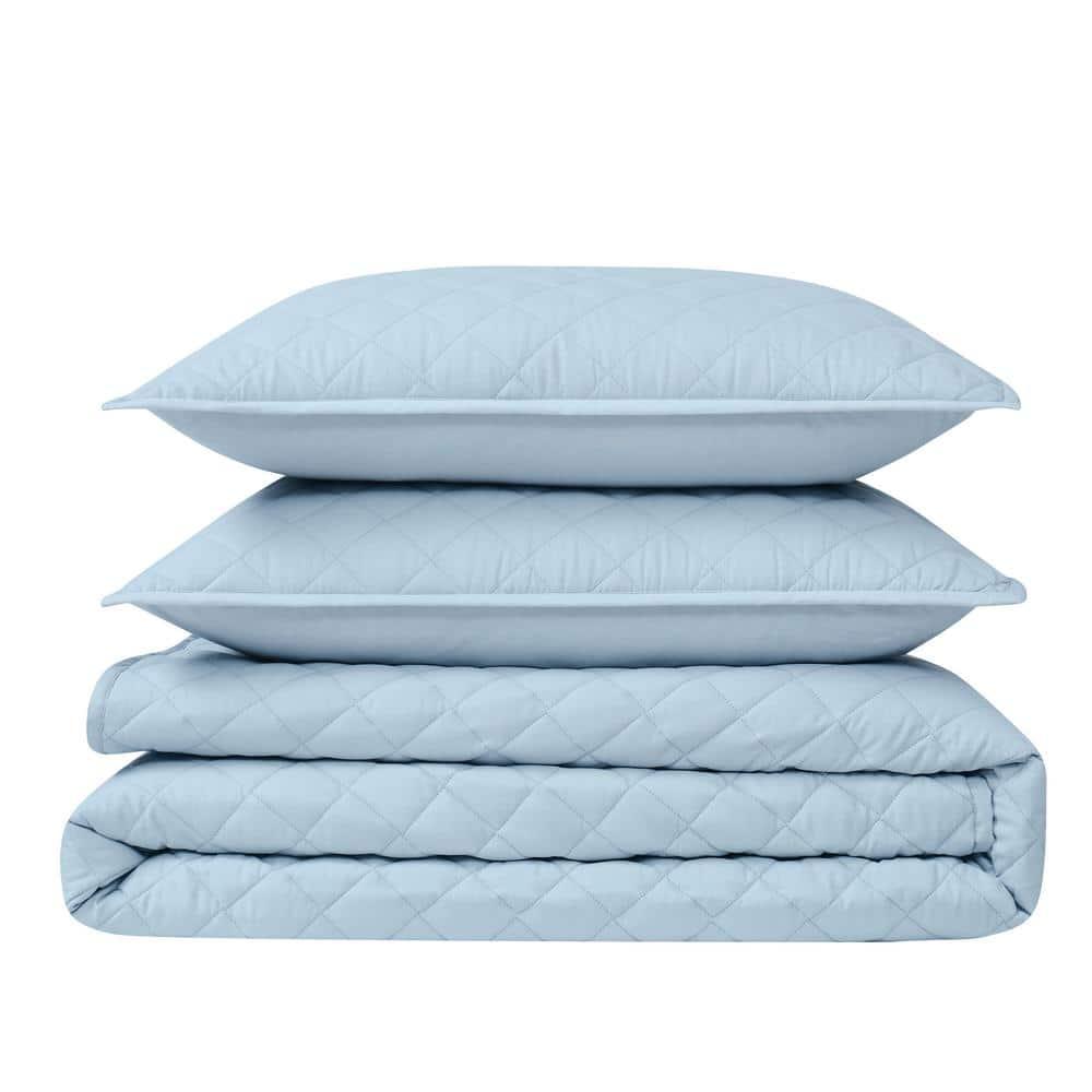 Cannon 3pc Full/Queen Percale Quilt Set Light Blue