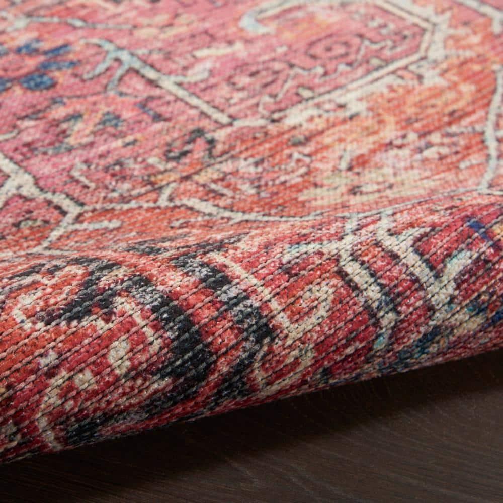 Bungalow Rose Machine Washable Oriental Red Area Rug