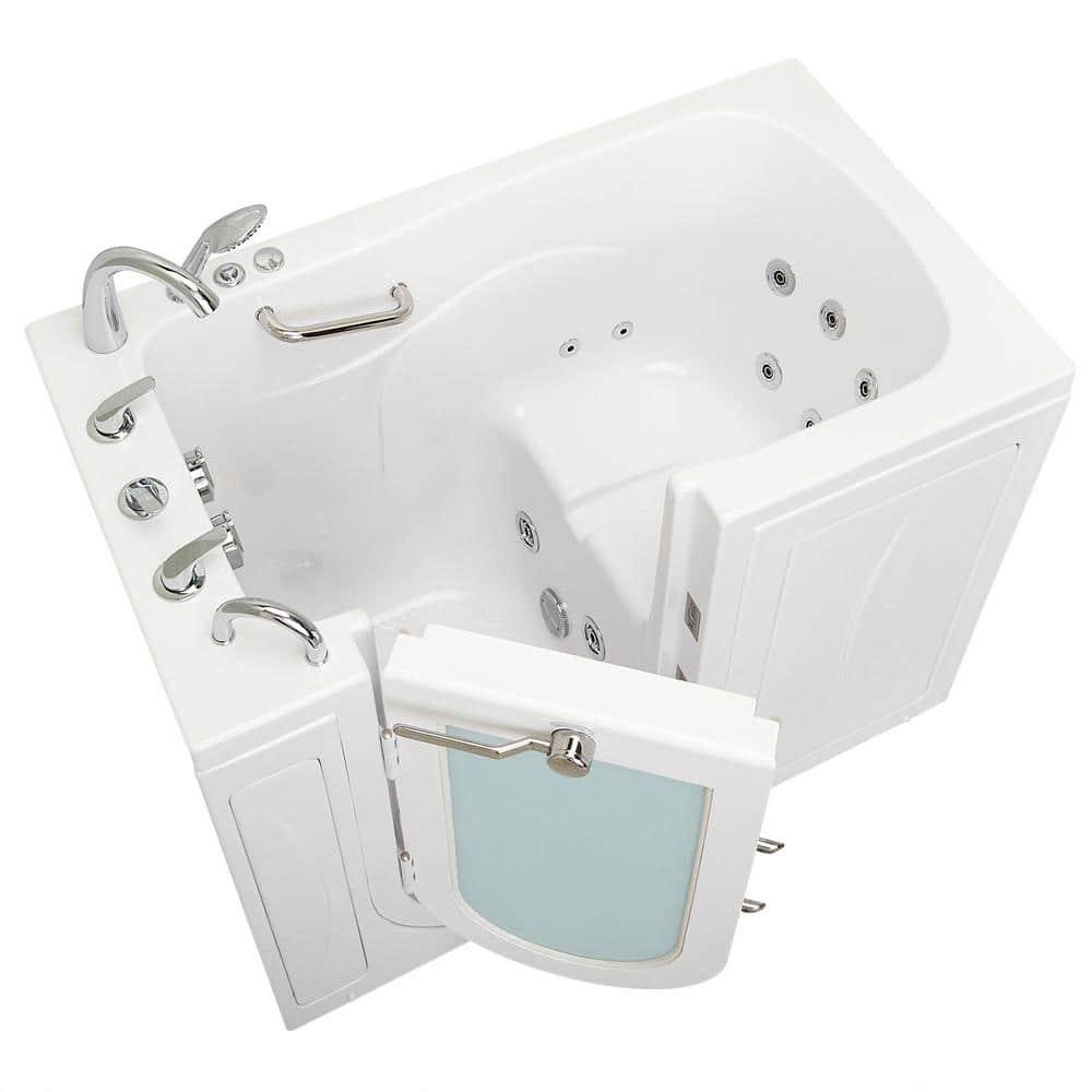 Monaco 32"x52" Acrylic Hydro Massage Walk-In Bathtub, 5 Piece Fast Fill Faucet, 2" Dual Drain