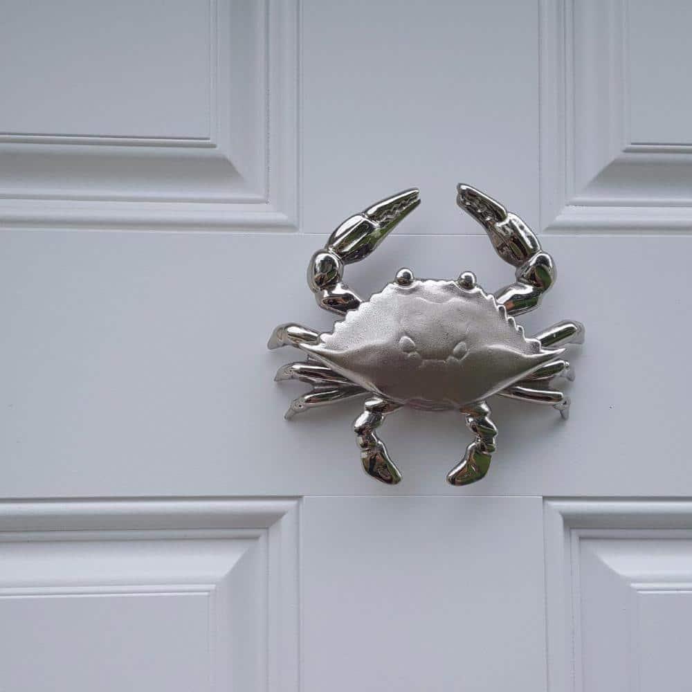 Nickel Silver Coastal Crab Solid Brass Door Knocker