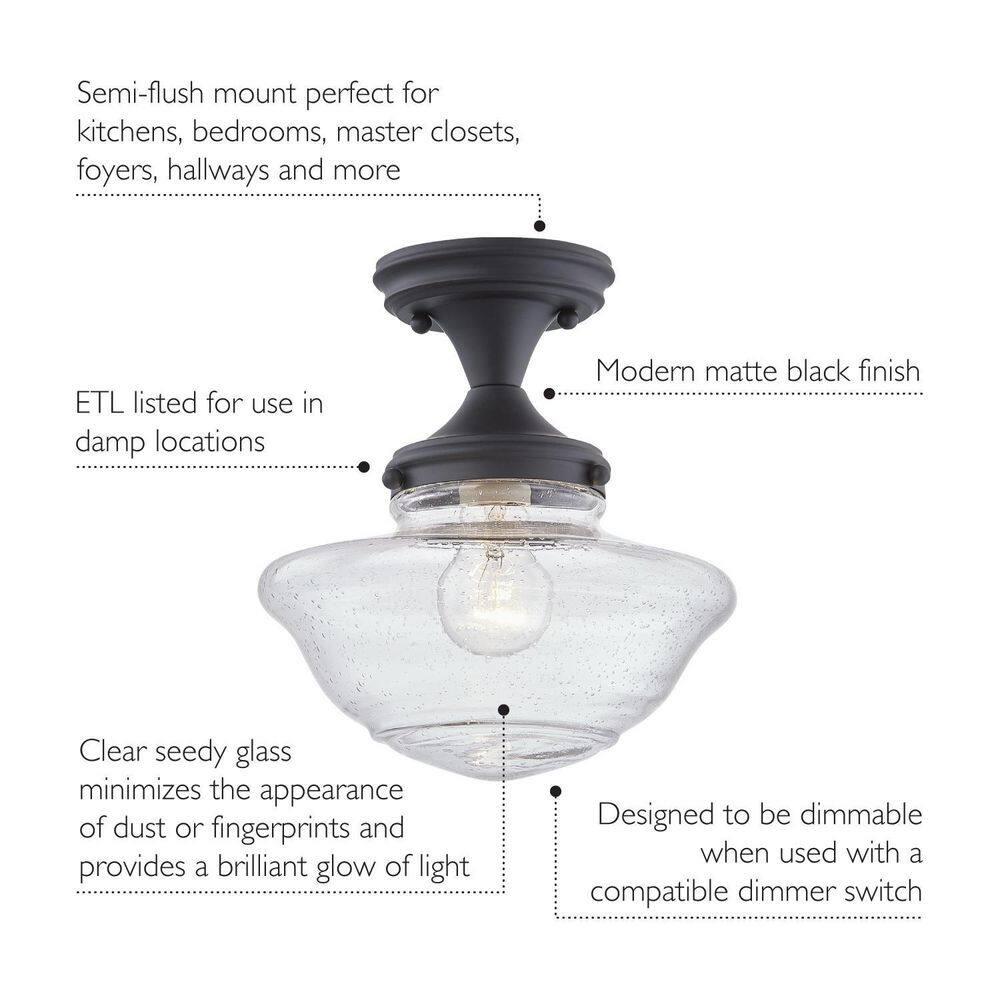 Design House  Schoolhouse Ceiling Light in Matte Black