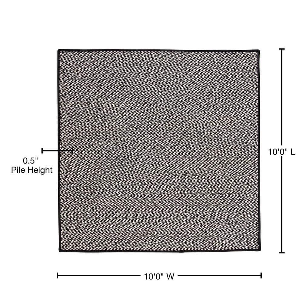 Sadie Black 10 ft. x 10 ft. Indoor/Outdoor Patio Braided Area Rug