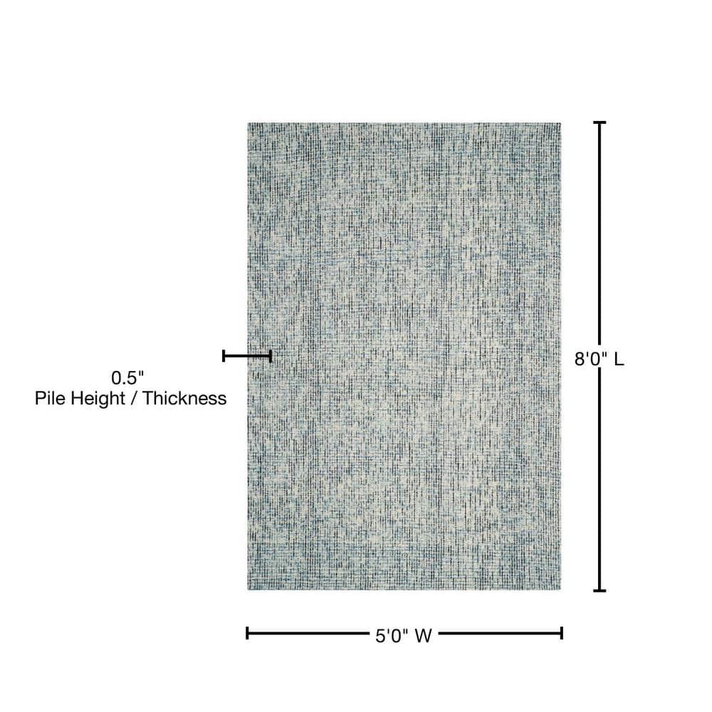 SAFAVIEH Abstract Delia Geometric Wool Area Rug, Blue/Charcoal, 5' x 8'