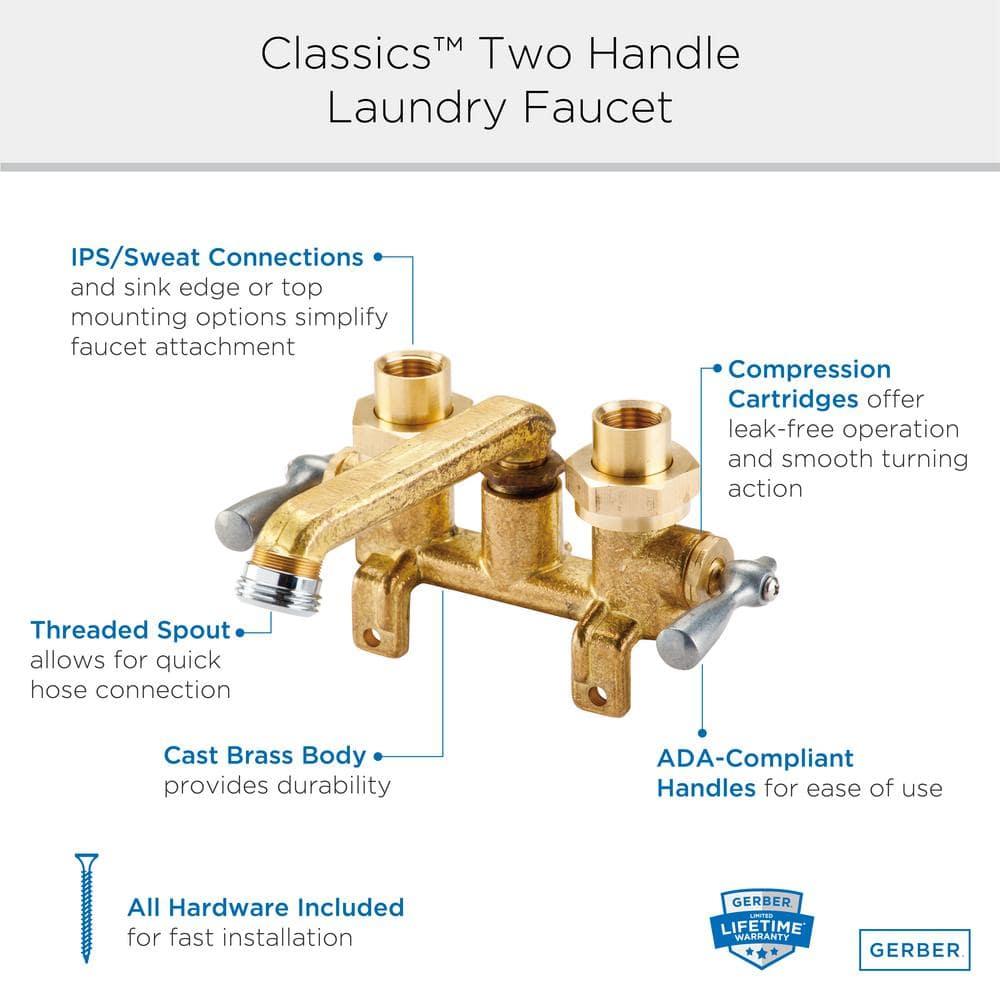 Gerber Two Handle Laundry Faucet