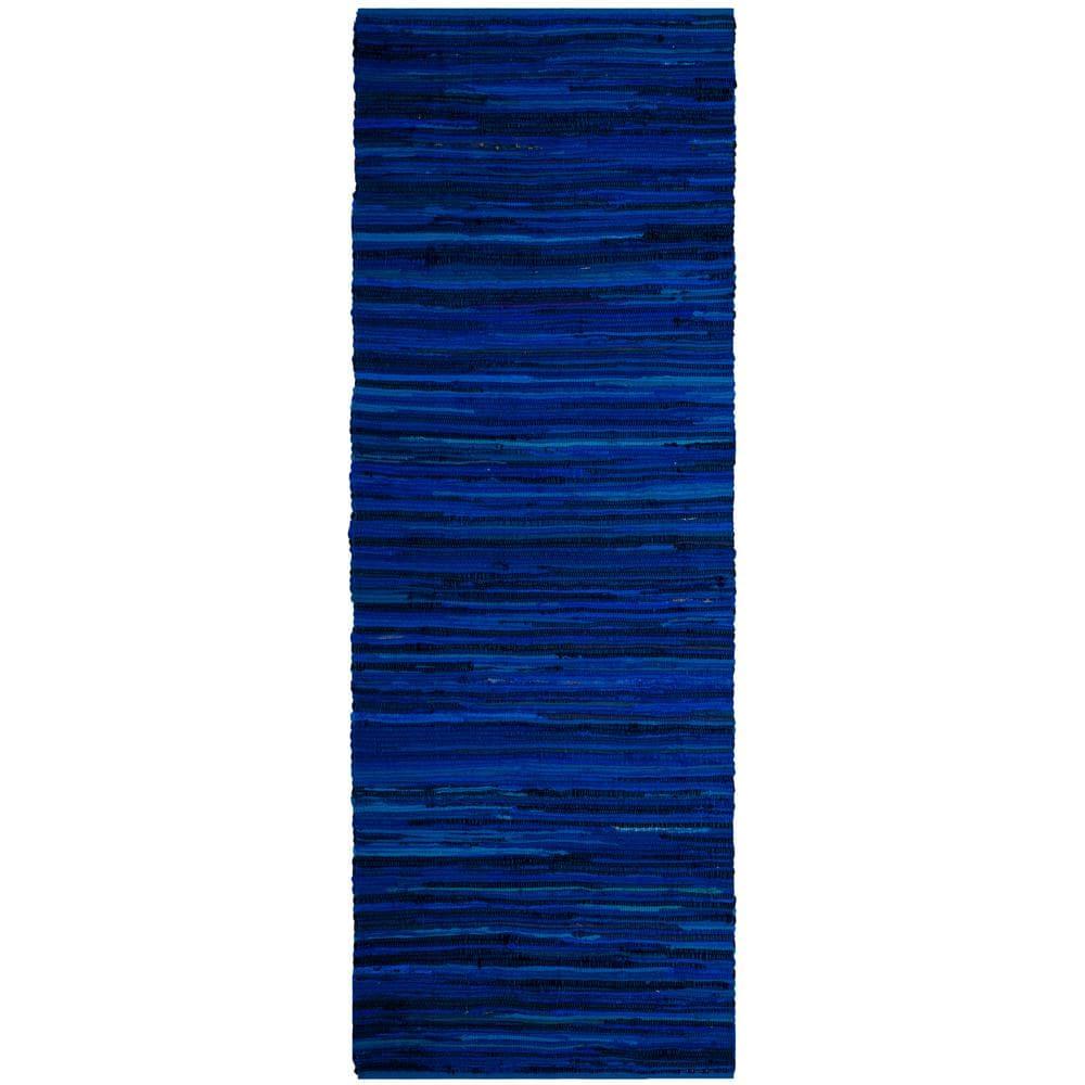 Rag Runner Rug RAR130 Hand Woven Runner Rug - Blue/Multi - 2'3"x7' - Safavieh.