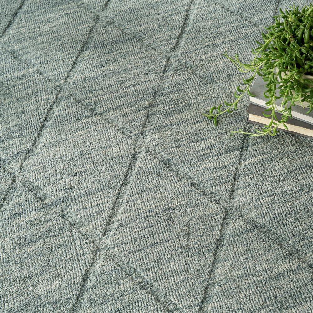 Nourison Wool Haven Blue Modern Wool Indoor Rug