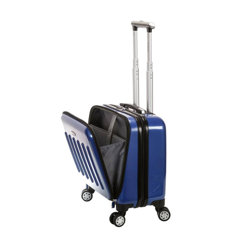 Rockland Revolution Hardside Rolling Computer Case Blue Carry-On 17-Inch