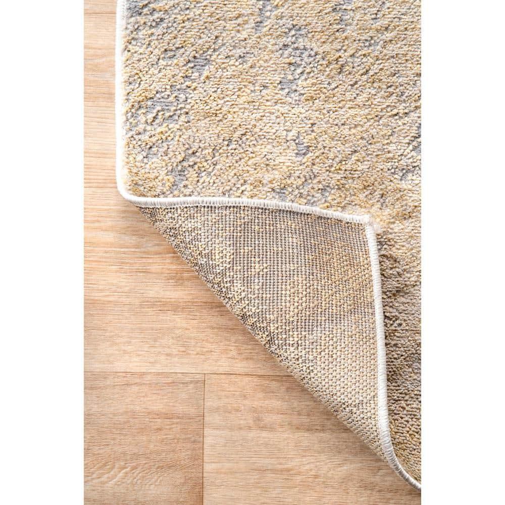 Nuloom Cyn Abstract 2x12 Runner Indoor Area Rug for Living Room Bedroom Dining Room Entryway Hallway Kitchen, Gold/Ivory