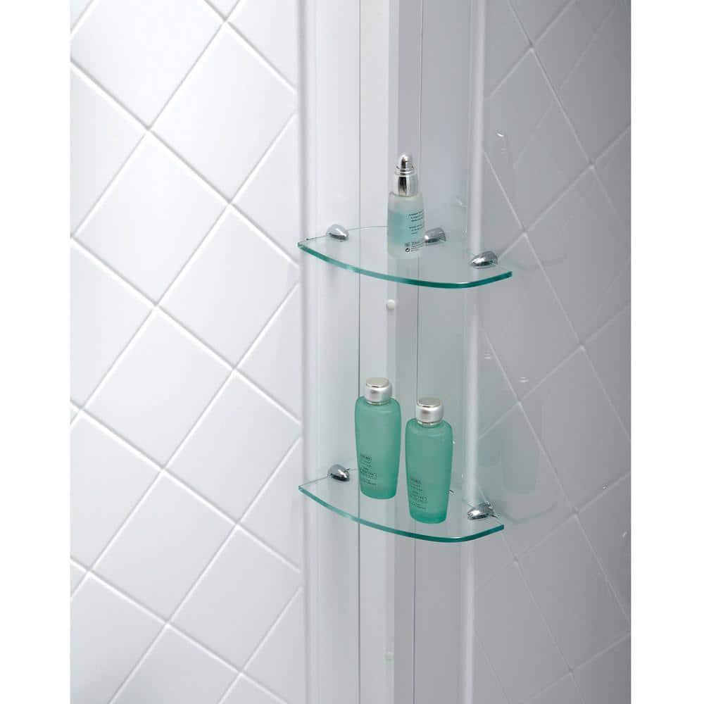 Flex 60 in. Clear Glass Semi-Frameless Shower Kit with Brushed Nickel Hardware
