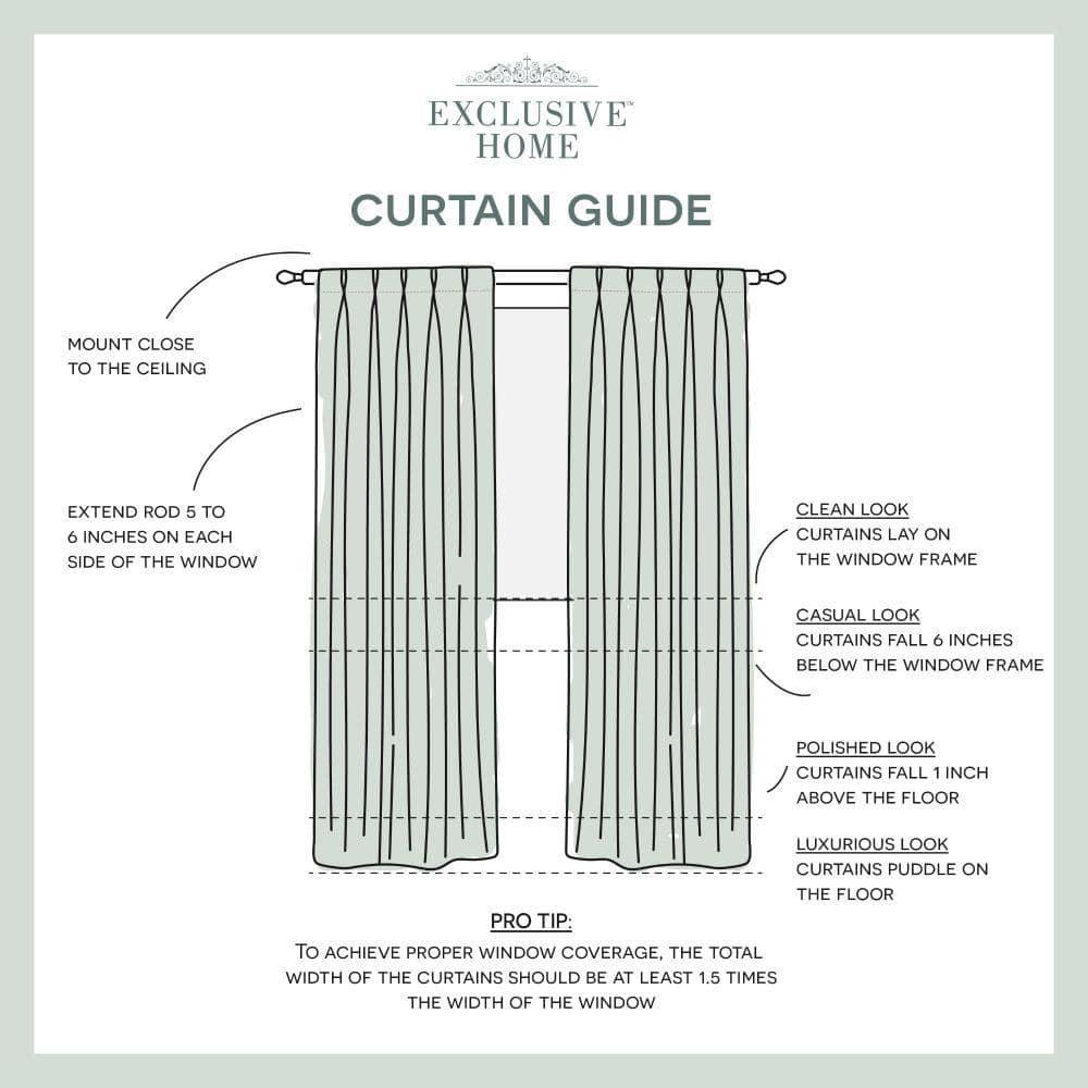 Set of 2 (96"x50") Belgian Pinch Pleats Sheer Window Curtain Panel Ivory - Exclusive Home