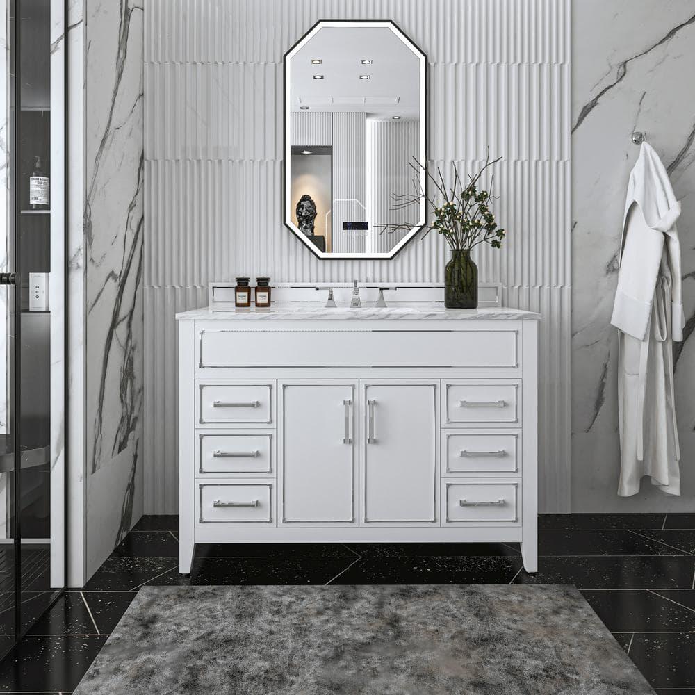 Aspen 48'' Single Bathroom Vanity with Marble Top