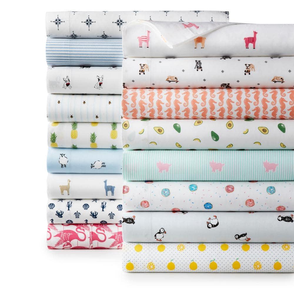 Full Printed Pattern Percale Cotton Sheet Set Avocado - Poppy & Fritz
