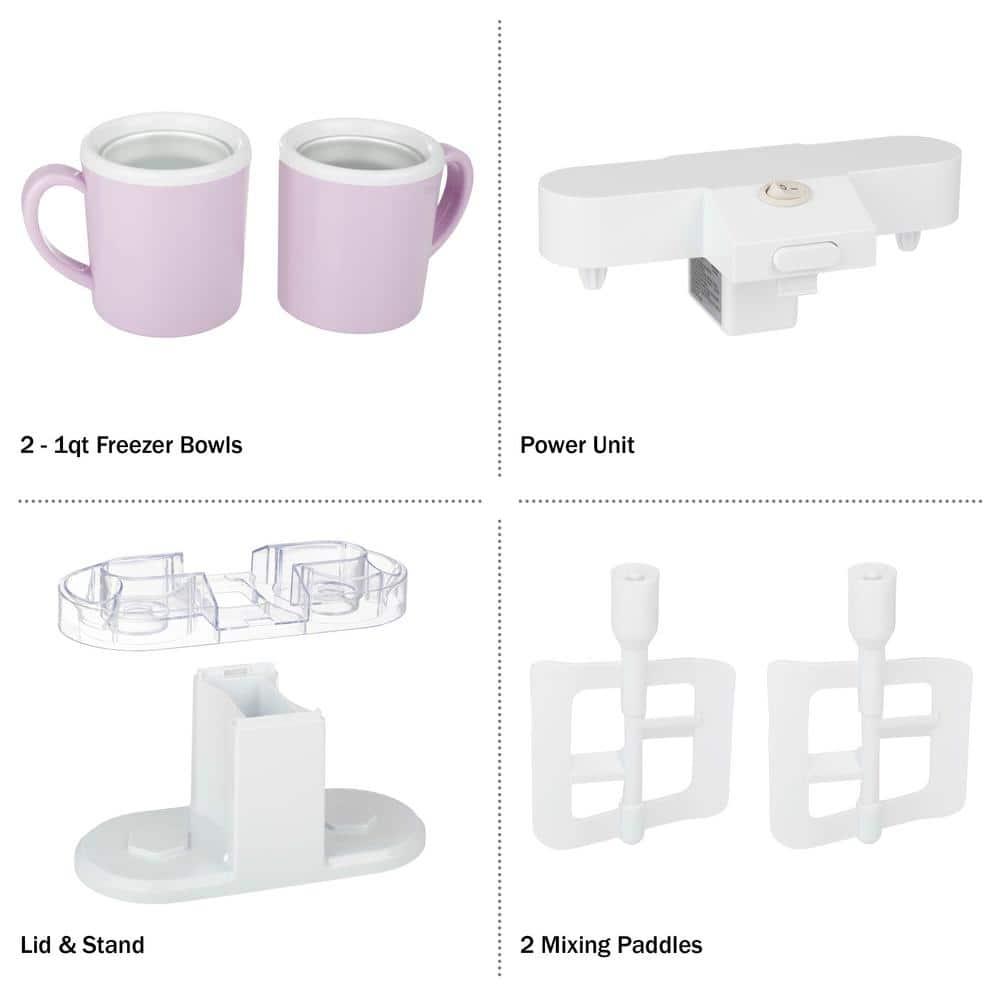 Ice Cream Maker - 2QT Ice Cream Machine Makes Sorbet, Gelato, Ice Cream, and Frozen Yogurt - Kitchen Appliances and Gadgets