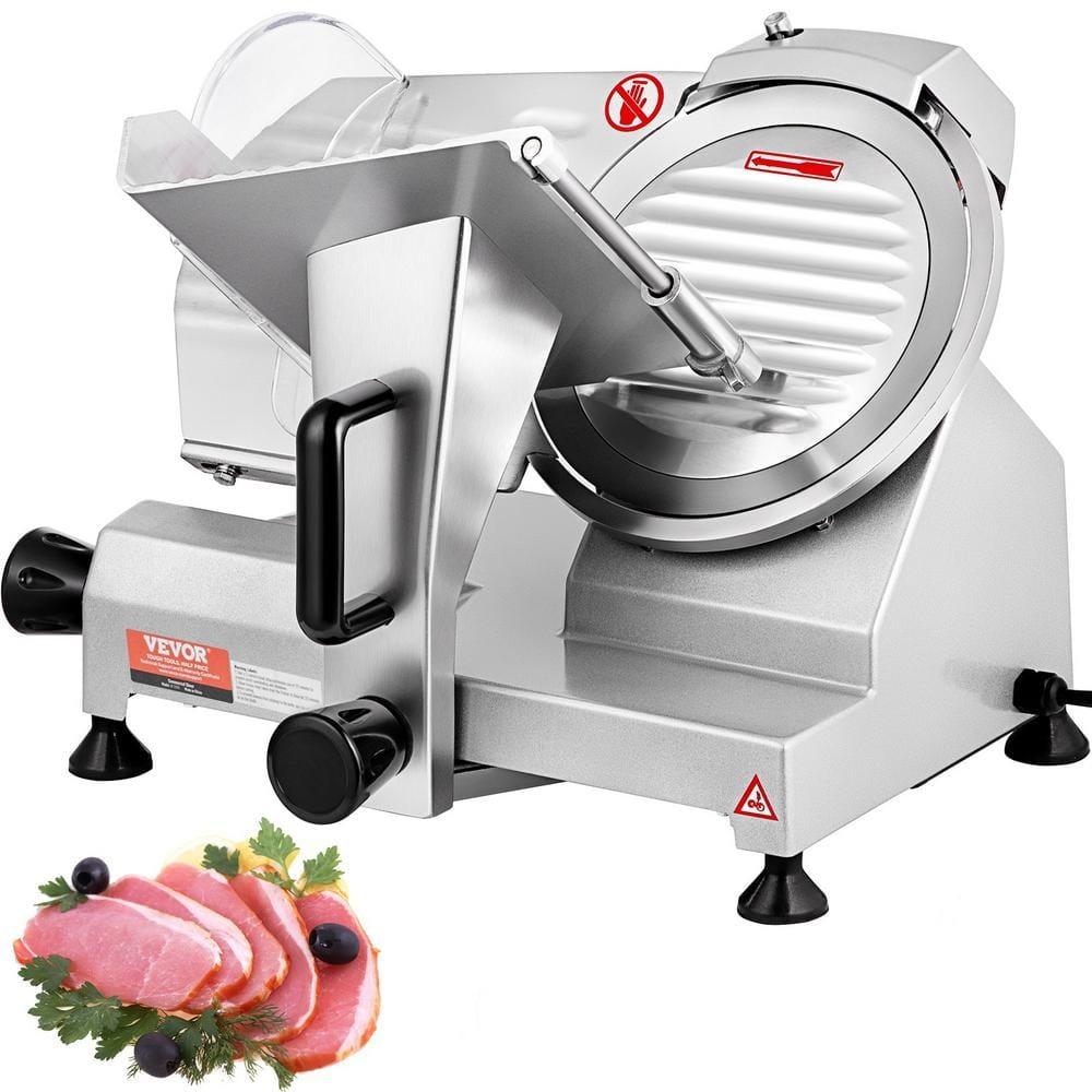 VEVOR Commercial Meat Slicer, 200W Electric Deli Food Slicer, 350-400RPM Meat Slicer with 8" Carbon Steel Blade, 0 - 0.47 inch
