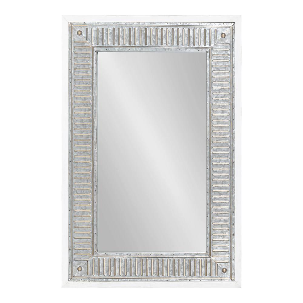20" x 29.7" Deely Rectangle Wall Mirror White - Kate & Laurel All Things Decor: Modern Style, No Assembly, Wood Frame