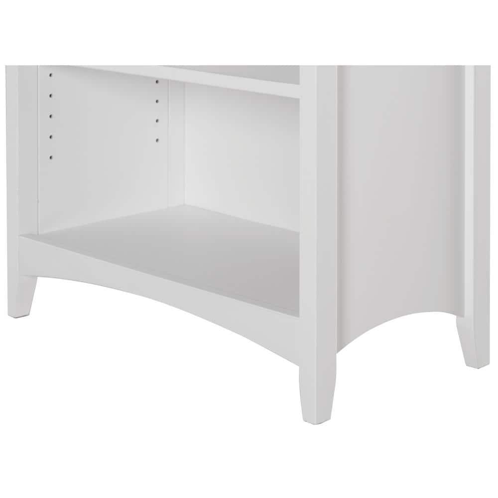 Camaflexi 72” Shaker Style 6-Shelf Wooden Bookcase Closed Back Storage Shelf, White