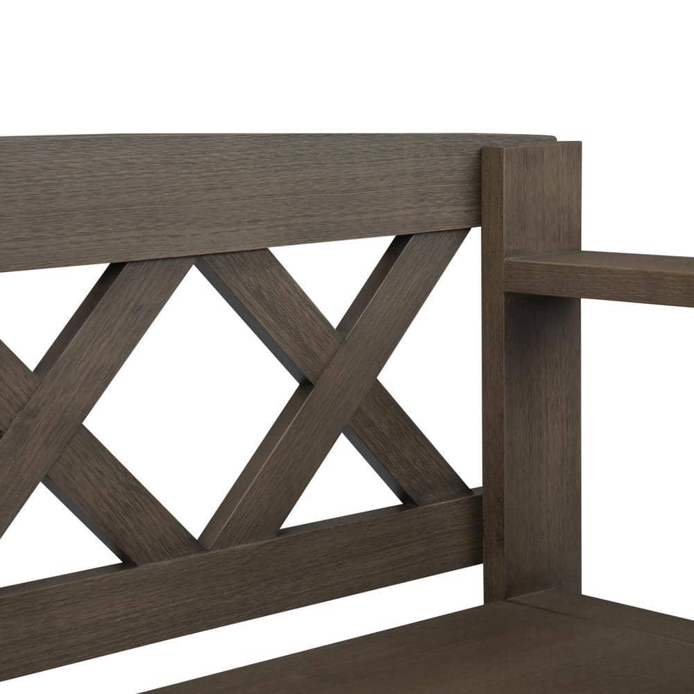 Simpli Home Amherst 48"W Solid Wood Entryway Storage Bench with Lift-Top Lid and Dual Compartments