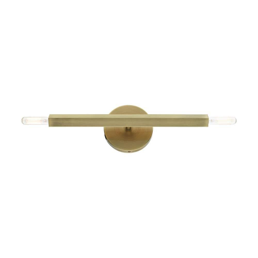 Livex Lighting Moco 2 - Light Wall Light in  Antique Brass