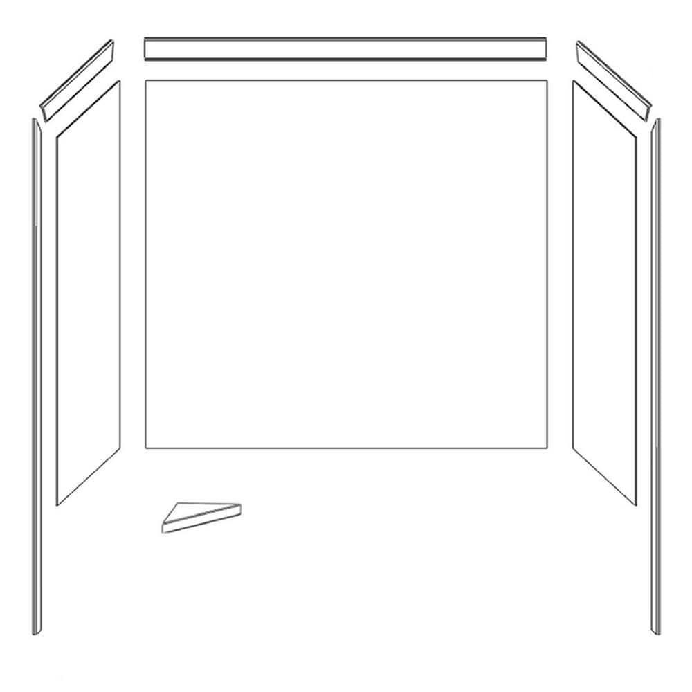 FlexStone Elite 60"W x 32"D x 60"H Alcove Bathtub Surround