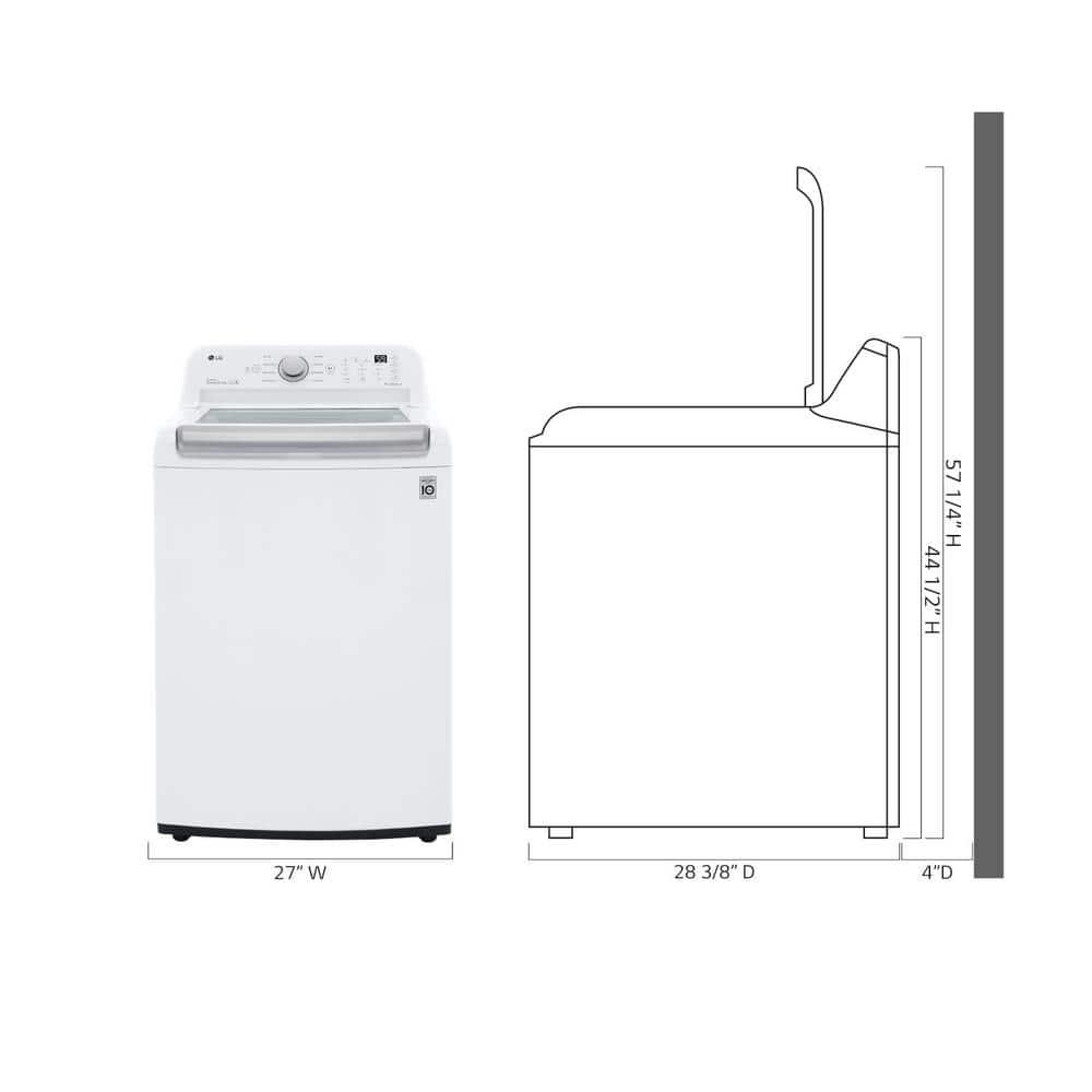 LG WT7150CW 5.0 Cu. Ft. White Mega Capacity Top Load Washer with TurboDrum™ Technology
