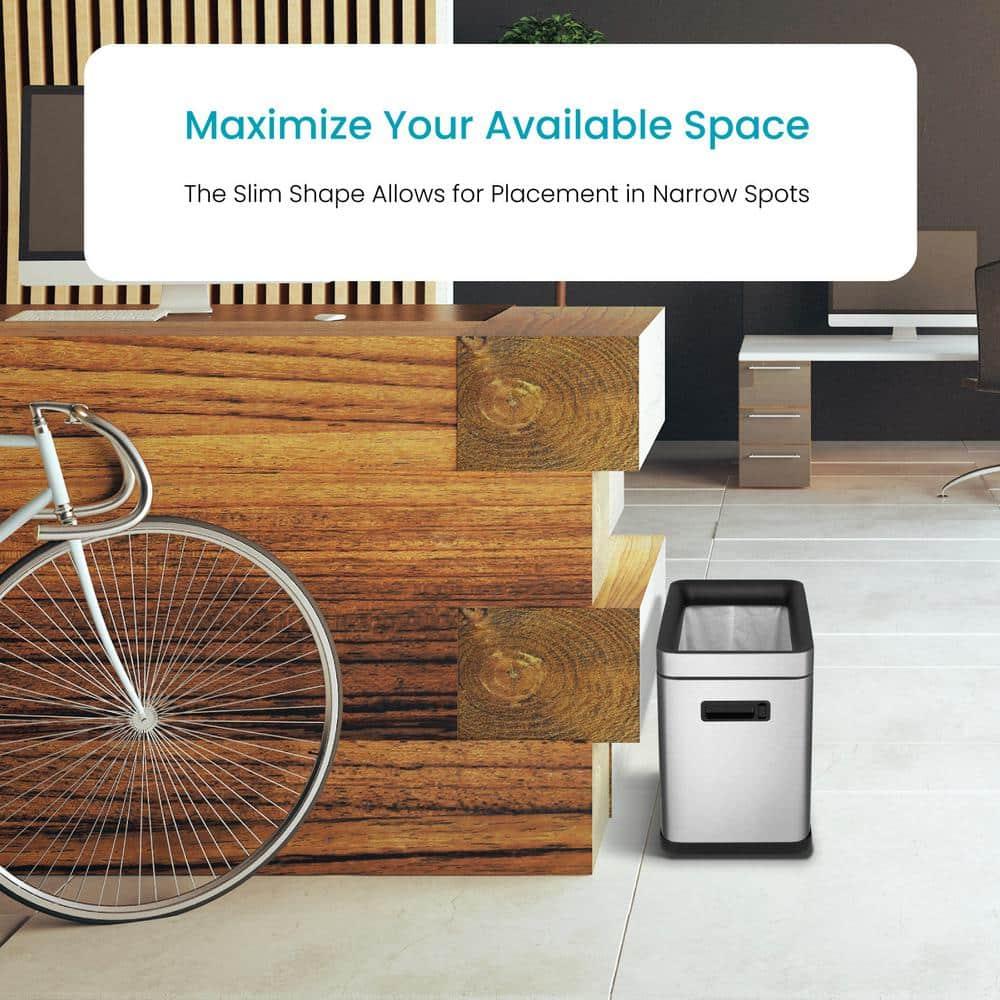 Home Zone Living Steel Open Kitchen Trash Can - 8.7 Gallons