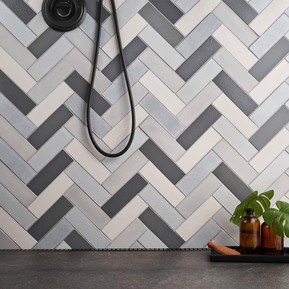 Groovy Blend 2" x 8" Glossy Lava Stone Subway Wall Tile (3.88 Sq. Ft. / Case)