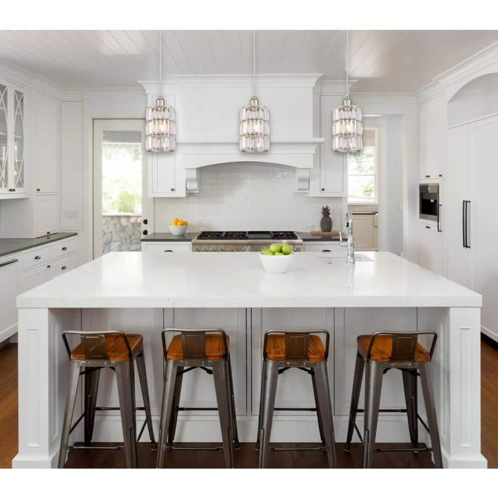 Westinghouse Sophie Mini Pendant Brushed Nickel Finish Crystal Prism Glass