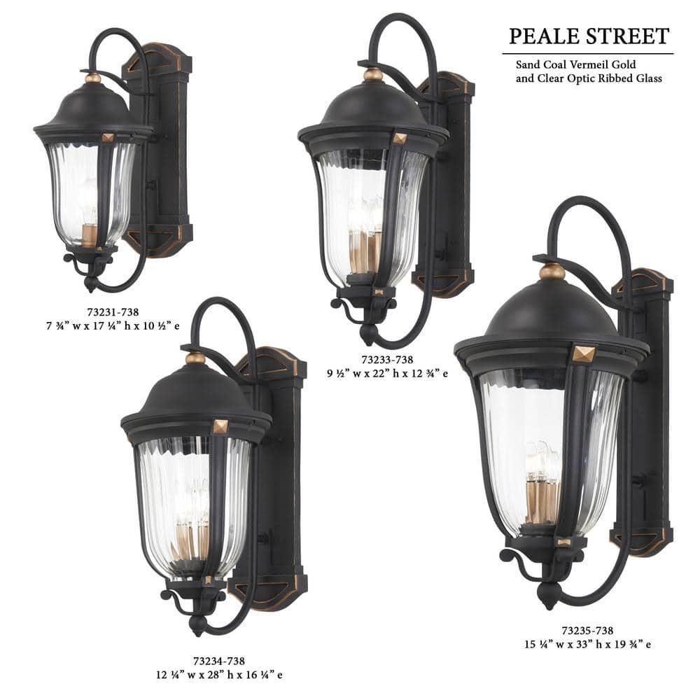 Minka Lavery Peale Street 24 3/4"H Arena Carbón y Vermeil Oro Luz Colgante para Exteriores