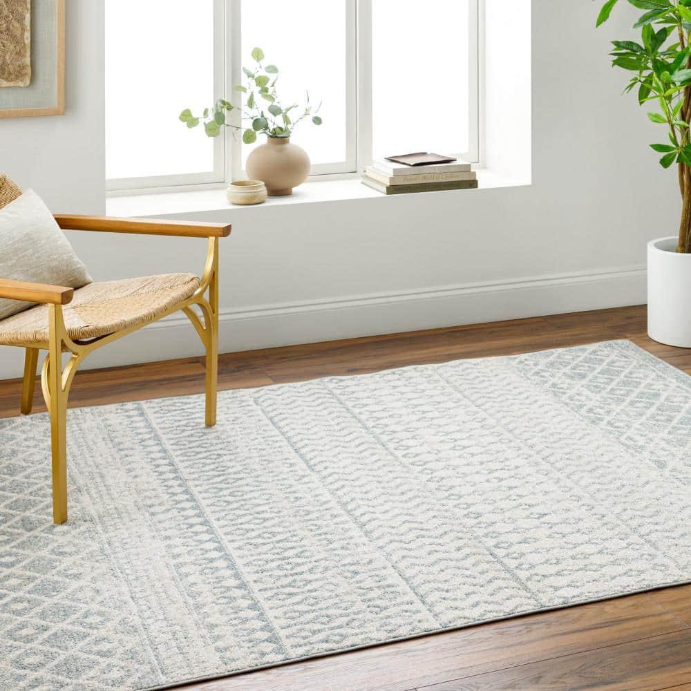 Livabliss Chester Boho Moroccan Area Rug, 2' x 2'11", Light Blue, (2' x 3')