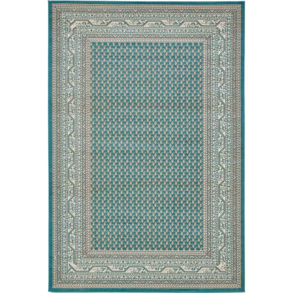 Williamsburg Allover Teal 6' 0 x 9' 0 Area Rug
